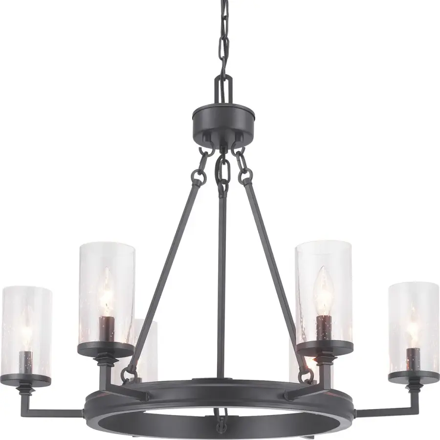 Gresham Six-Light Clear Seeded Glass Chandelier