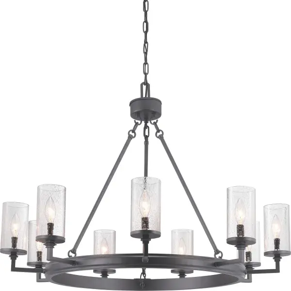 Gresham Nine-Light Clear Seeded Glass Chandelier