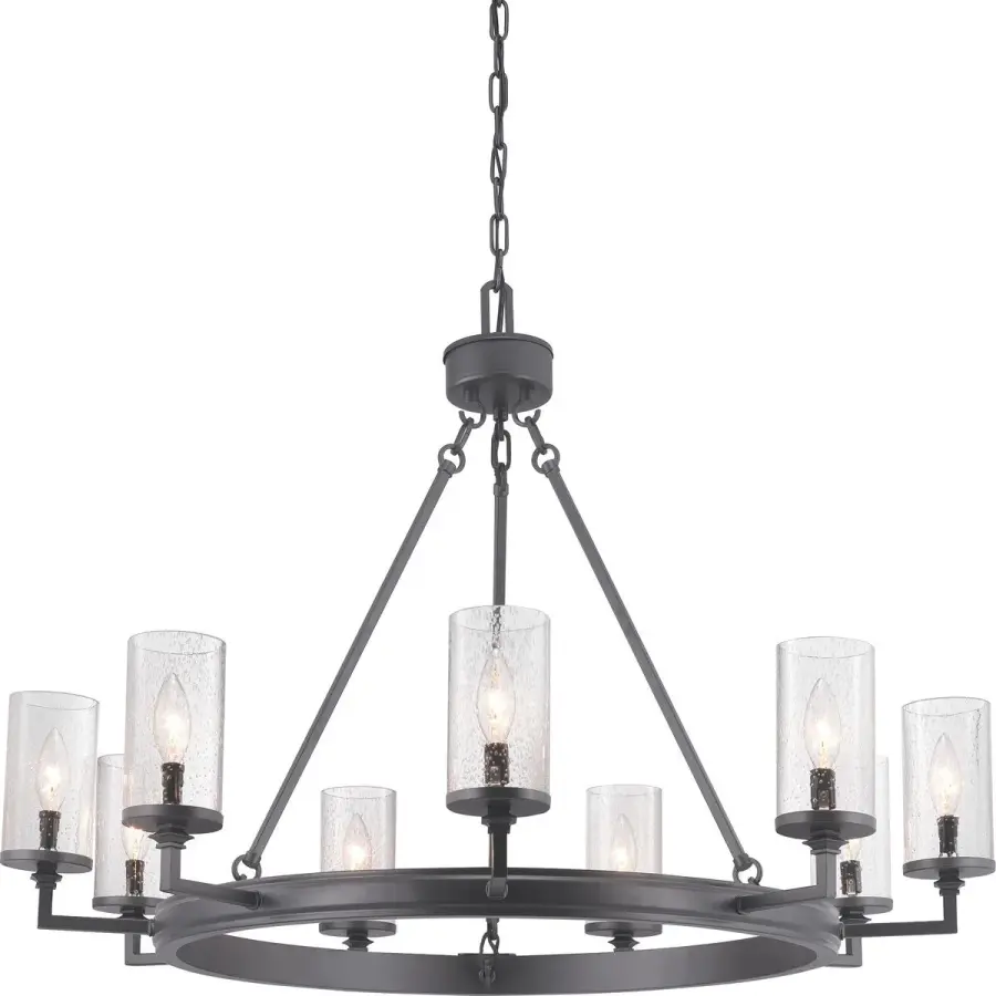 Gresham Nine-Light Clear Seeded Glass Chandelier
