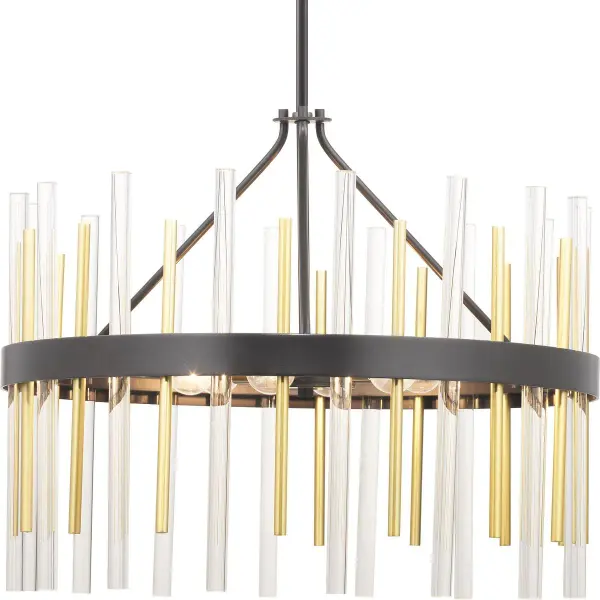 Orrizo Six-Light Clear Glass Chandelier - Image 1