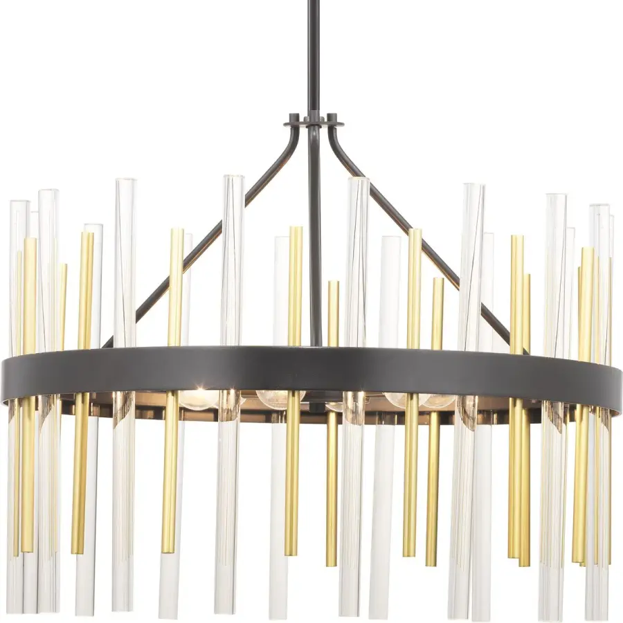 Orrizo Six-Light Clear Glass Chandelier - Image 1