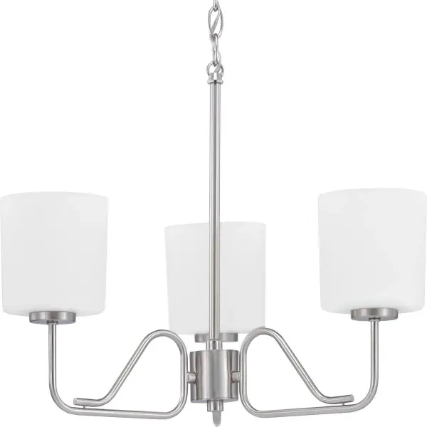 Tobin Three-Light Etched White Glass Chandelier