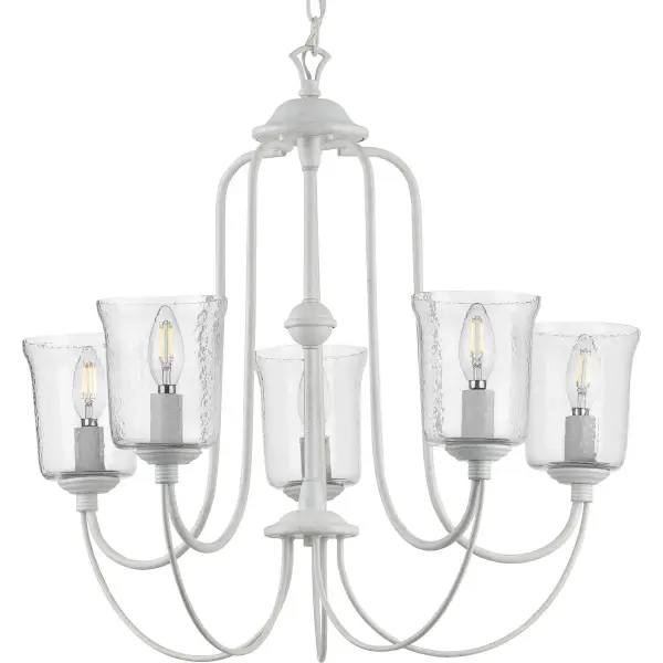 Bowman Five-Light Clear Chiseled Glass Chandelier - Image 1