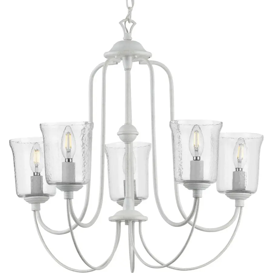 Bowman Five-Light Clear Chiseled Glass Chandelier - Image 1