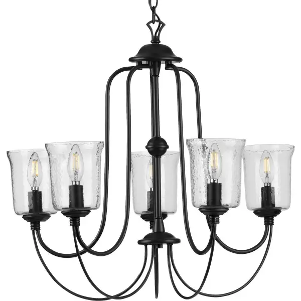 Bowman Five-Light Clear Chiseled Glass Chandelier - Image 2