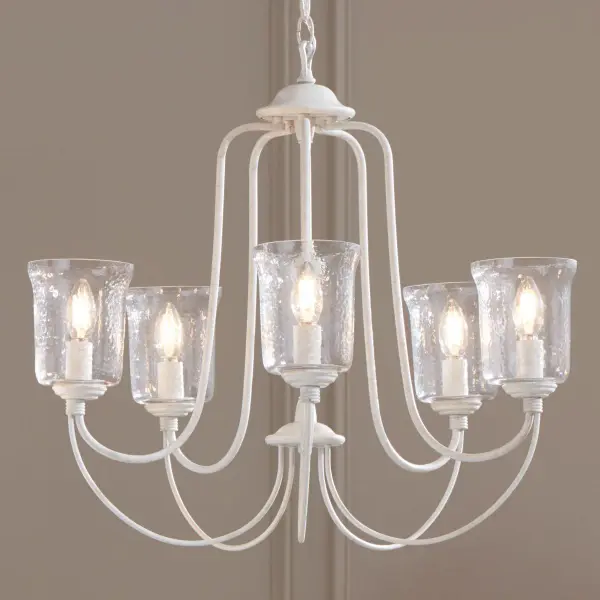 Bowman Five-Light Clear Chiseled Glass Chandelier - Image 3