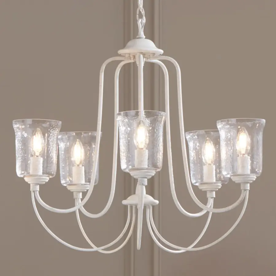 Bowman Five-Light Clear Chiseled Glass Chandelier - Image 3