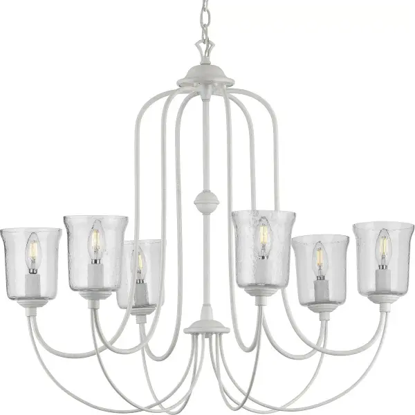 Bowman Six-Light Clear Chiseled Glass Chandelier - Image 1