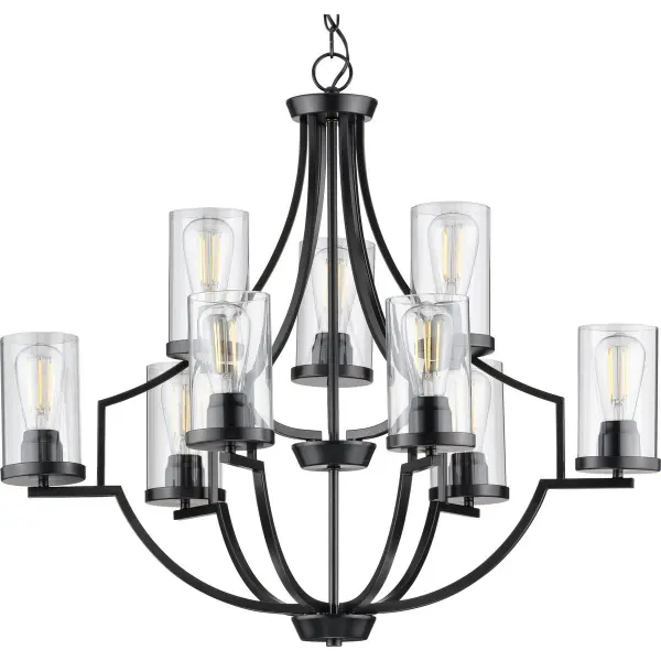 Lassiter Nine-Light Clear Glass Chandelier - Image 1