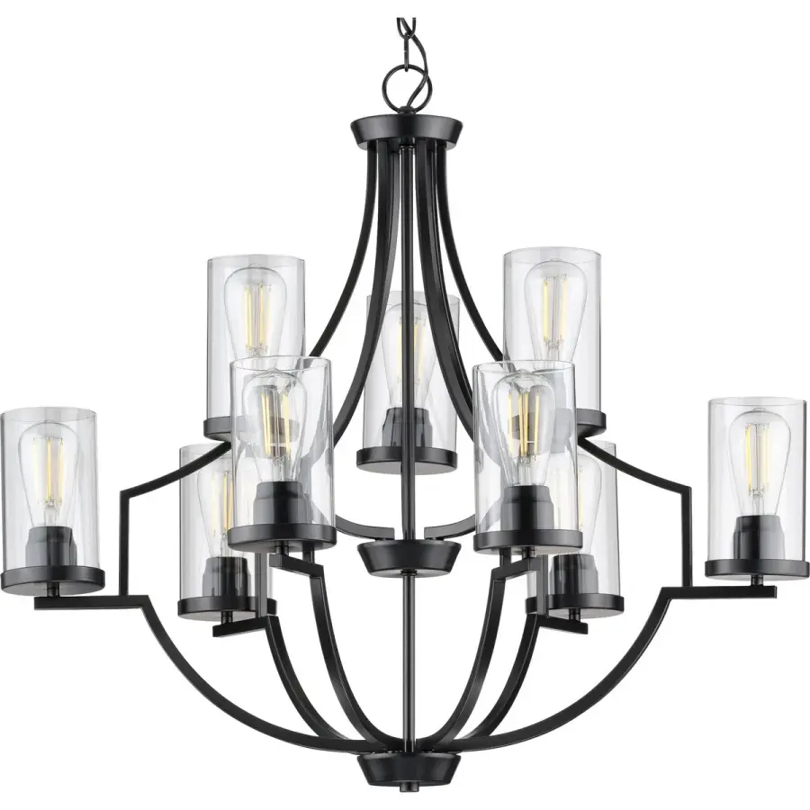 Lassiter Nine-Light Clear Glass Chandelier - Image 1