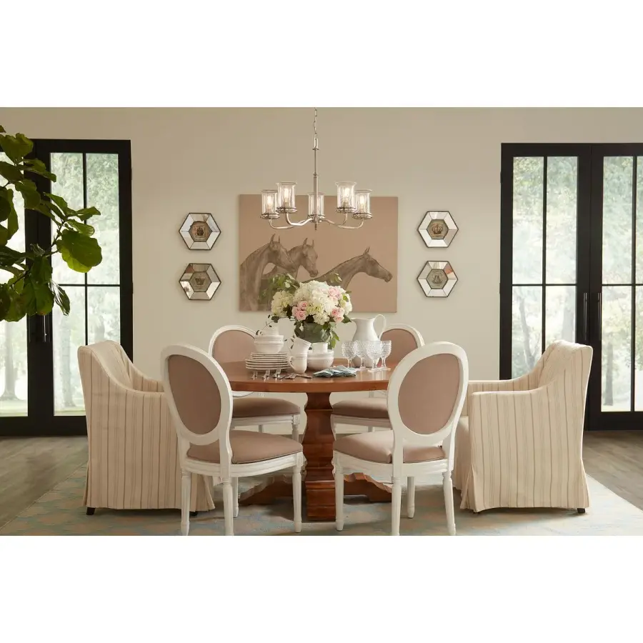 Winslett Five-Light Clear Seeded Glass Chandelier - Image 3