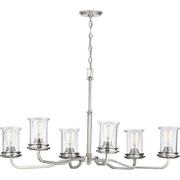 Winslett Six-Light Clear Seeded Glass Chandelier - Image 2