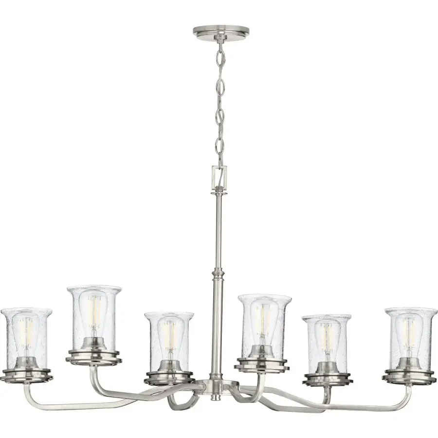 Winslett Six-Light Clear Seeded Glass Chandelier - Image 2