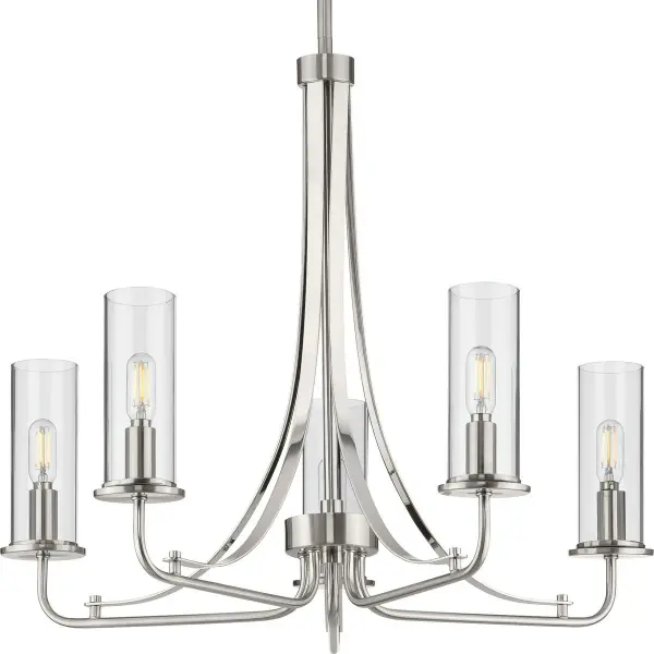 Riley Collection Five-Light Clear Glass Chandelier - Image 1
