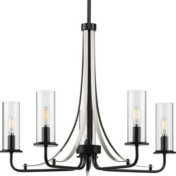 Riley Collection Five-Light Clear Glass Chandelier - Image 2