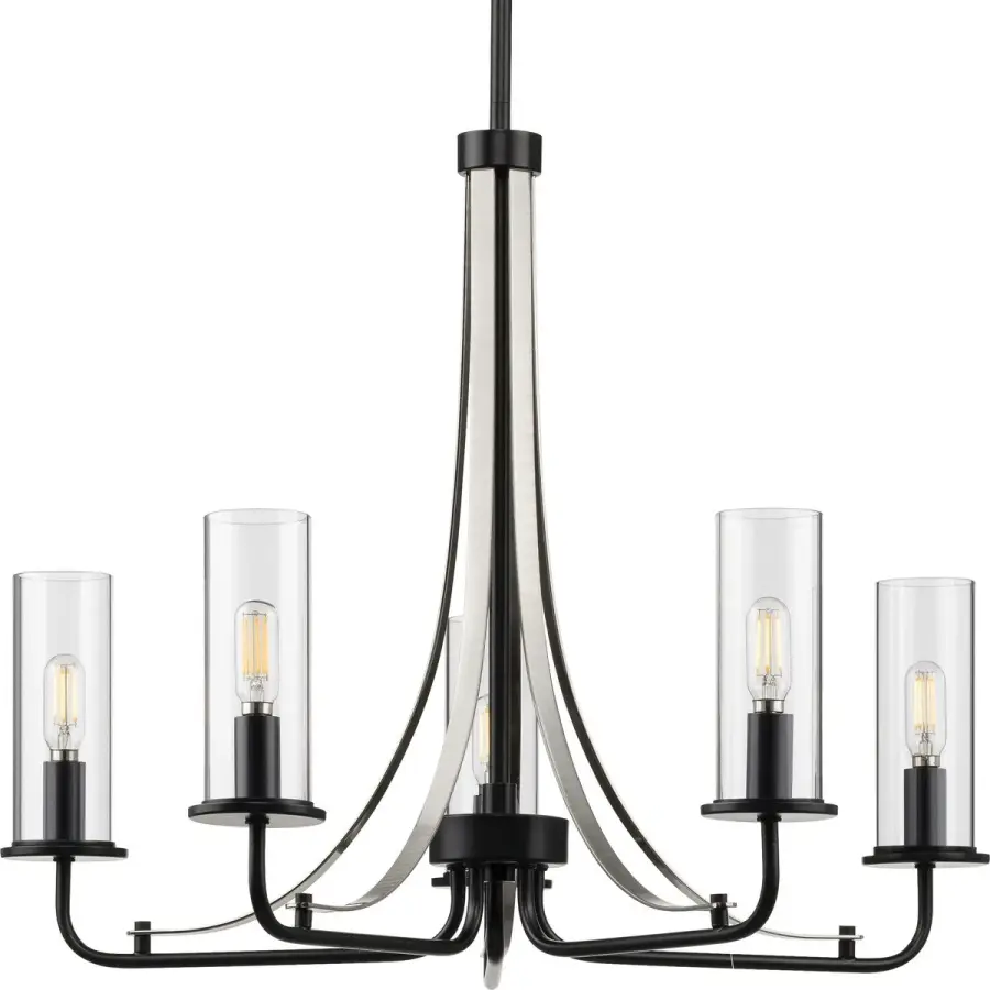 Riley Collection Five-Light Clear Glass Chandelier - Image 2