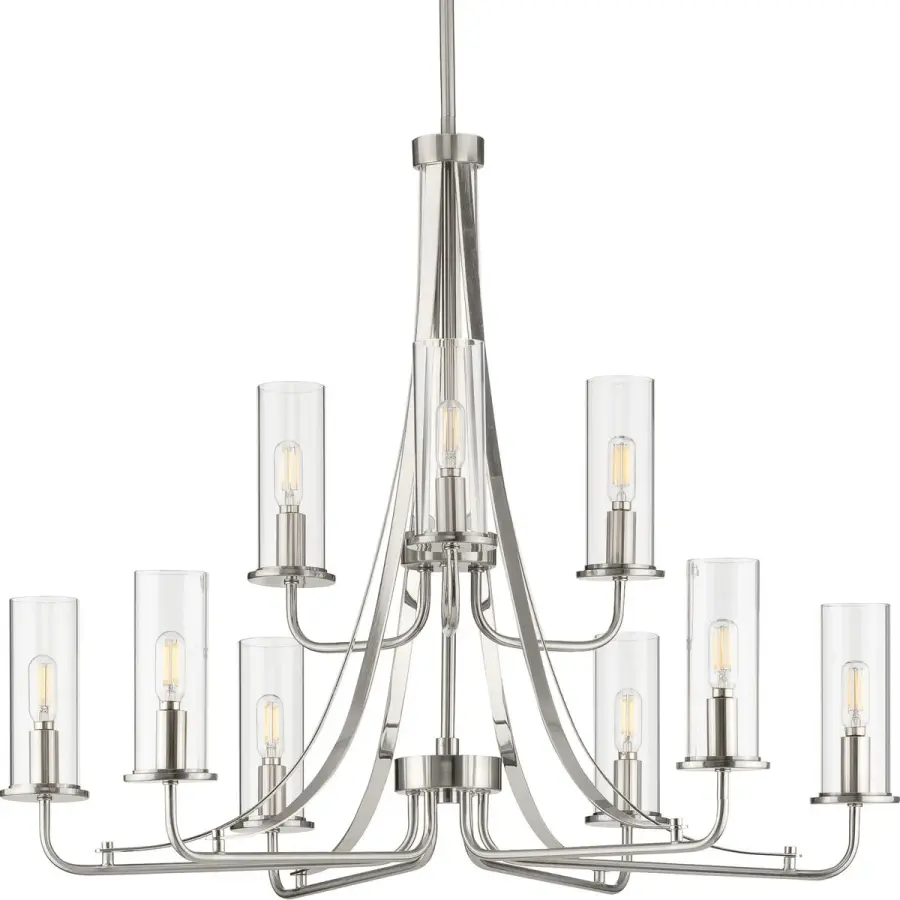 Riley Collection Nine-Light Clear Glass Chandelier - Image 2