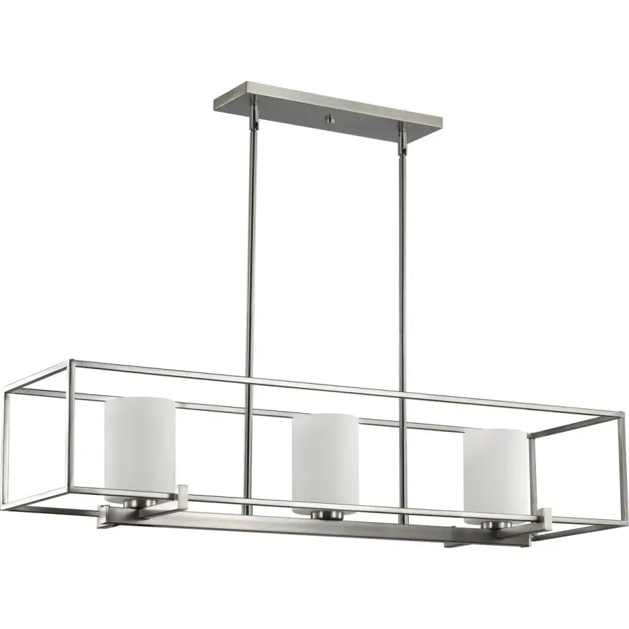 Chadwick Three-Light Linear Chandelier with Etched Opal Glass - Image 1