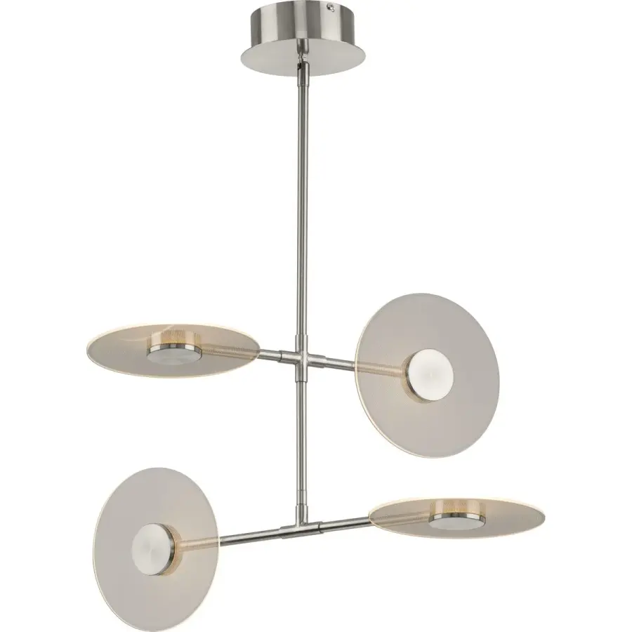 Modern Four-Light LED Chandelier with Mid-Century Flair - Image 1