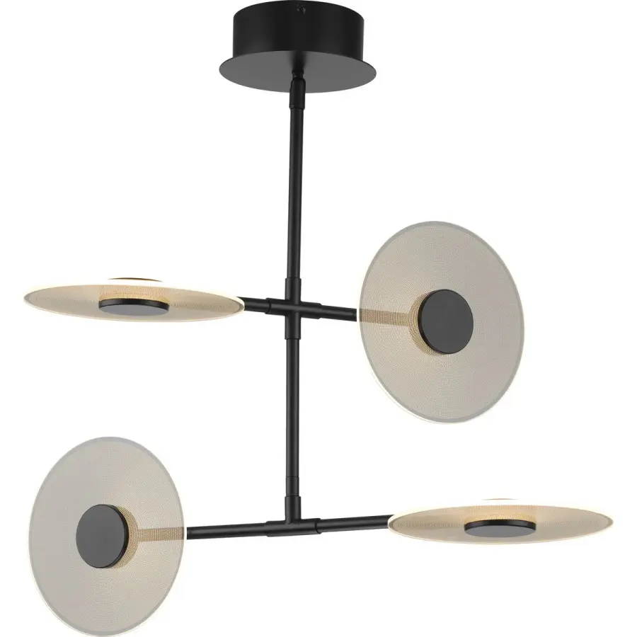Modern Four-Light LED Chandelier with Mid-Century Flair - Image 2