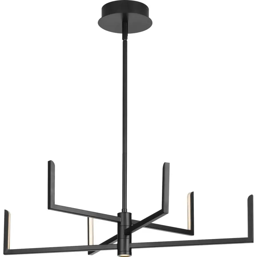 Pivot LED Six-Light Chandelier with Downlight - Image 3