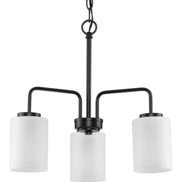 Merry Three-Light Etched Glass Chandelier - Image 1