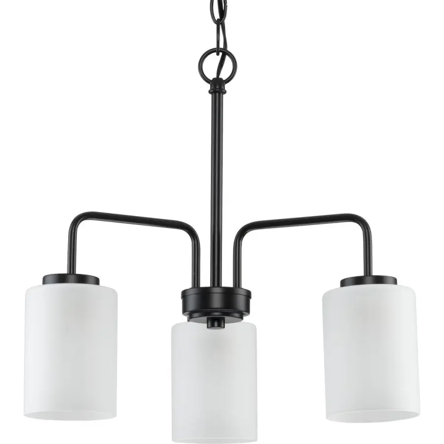 Merry Three-Light Etched Glass Chandelier - Image 1