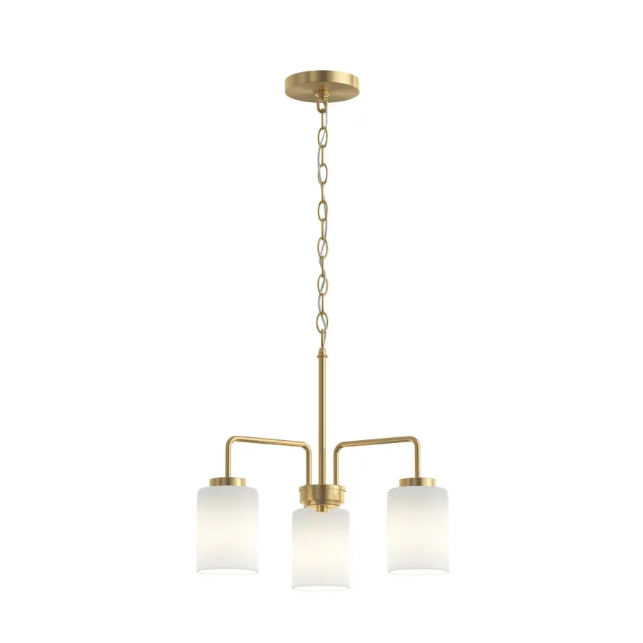 Merry Three-Light Etched Glass Chandelier - Image 5