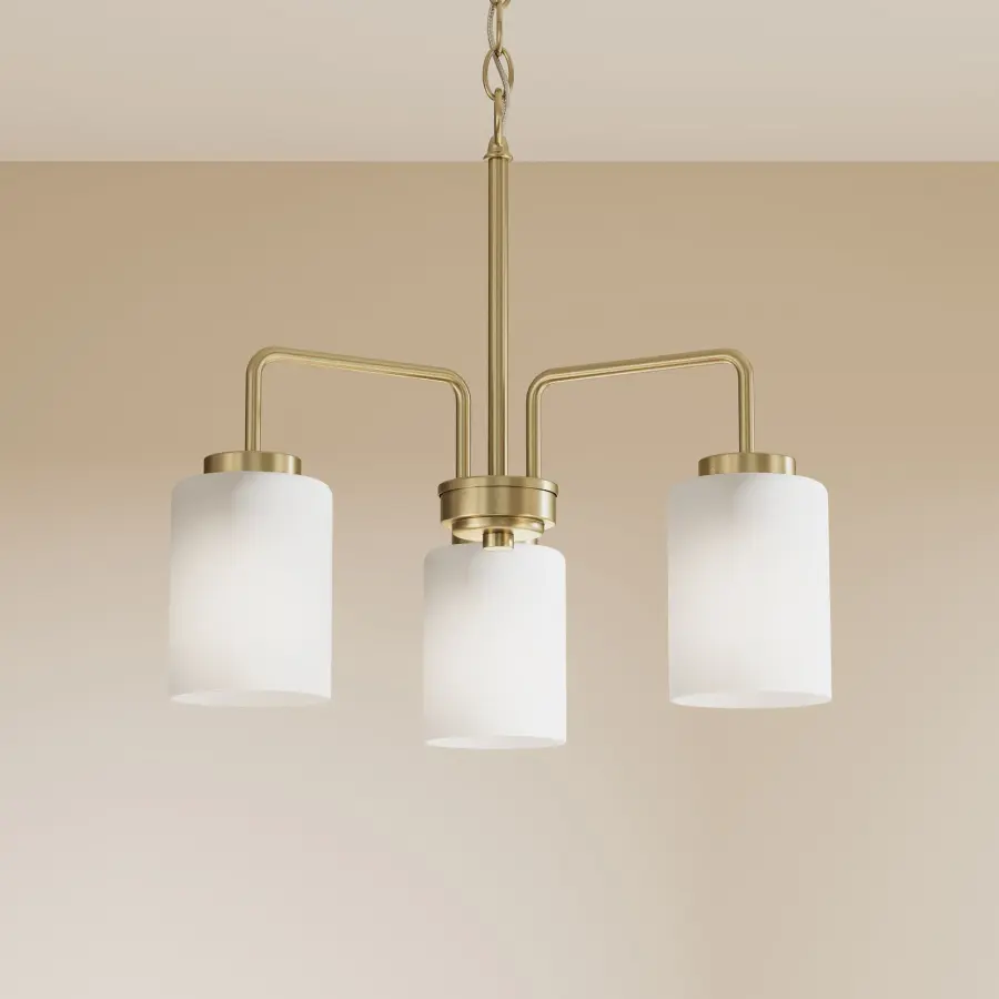 Merry Three-Light Etched Glass Chandelier - Image 7