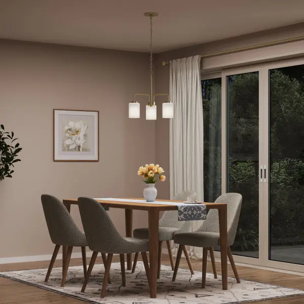 Merry Three-Light Etched Glass Chandelier - Image 8