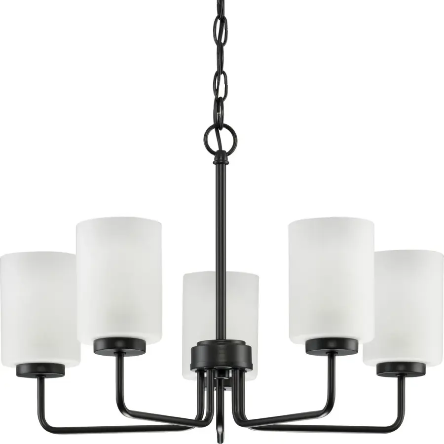 Merry Collection Five-Light Etched Glass Chandelier - Image 1