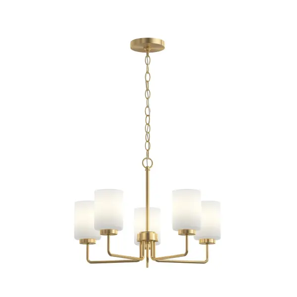 Merry Collection Five-Light Etched Glass Chandelier - Image 5