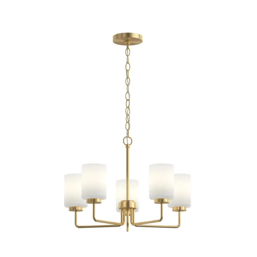 Merry Collection Five-Light Etched Glass Chandelier - Image 5