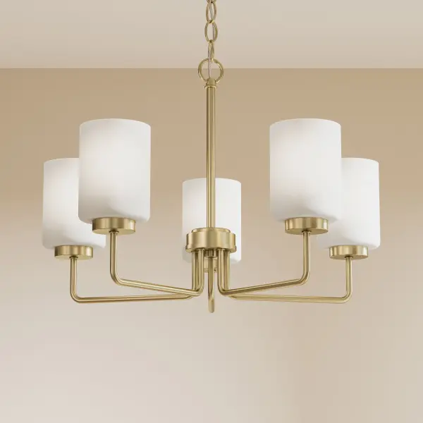 Merry Collection Five-Light Etched Glass Chandelier - Image 7