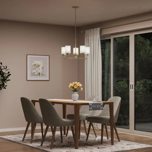 Merry Collection Five-Light Etched Glass Chandelier - Image 8