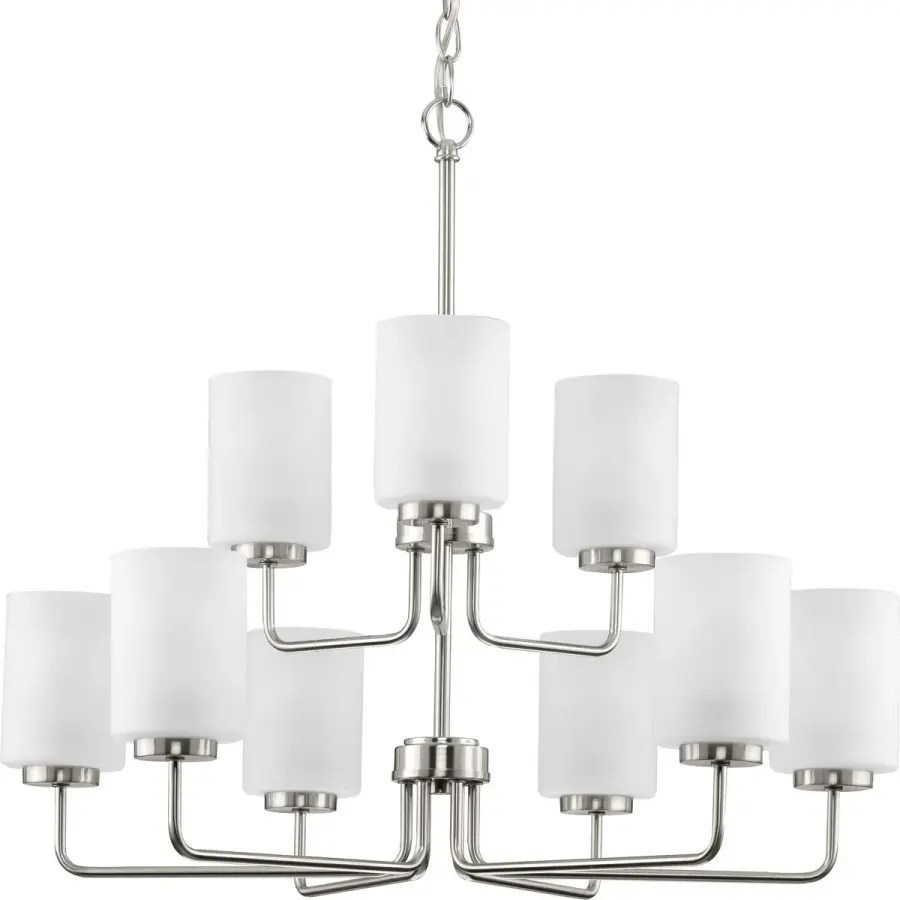 Merry Collection Nine-Light Etched Glass Chandelier - Image 1
