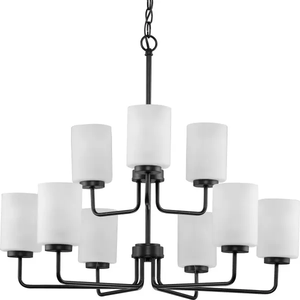 Merry Collection Nine-Light Etched Glass Chandelier - Image 2