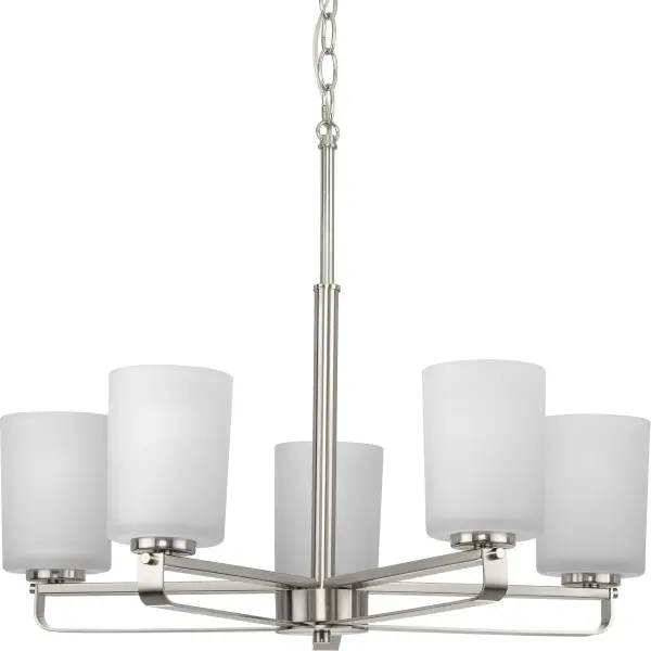 League Collection Five-Light Etched Glass Chandelier - Image 1