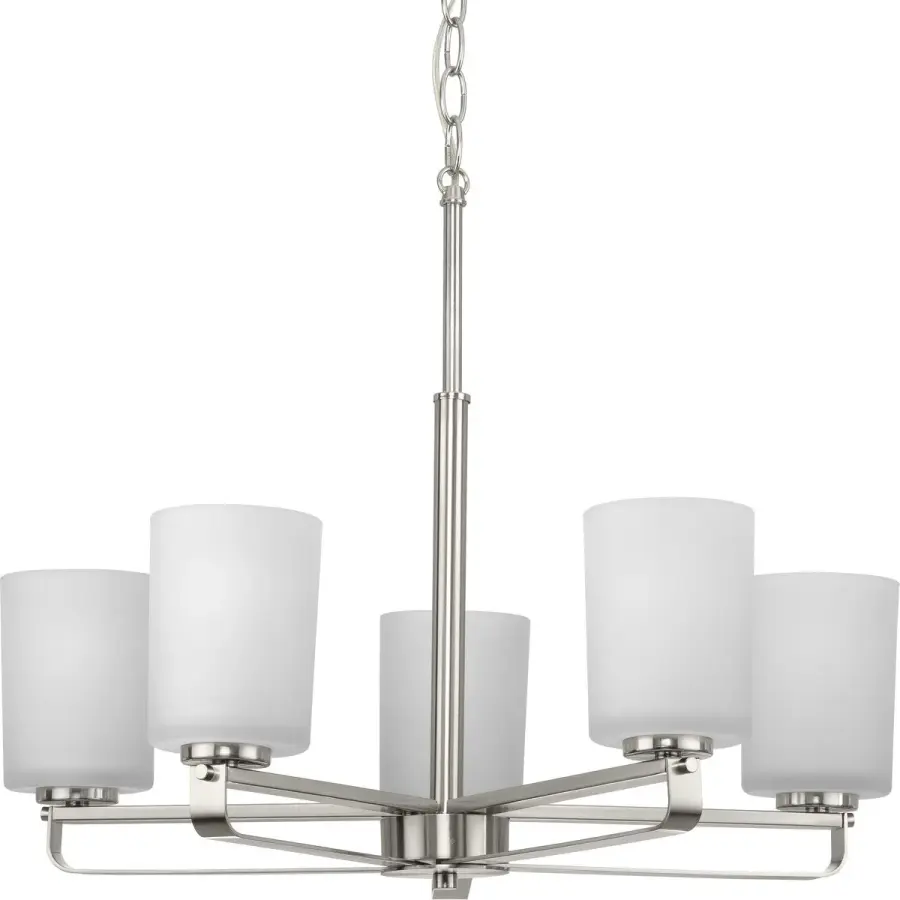 League Collection Five-Light Etched Glass Chandelier - Image 1