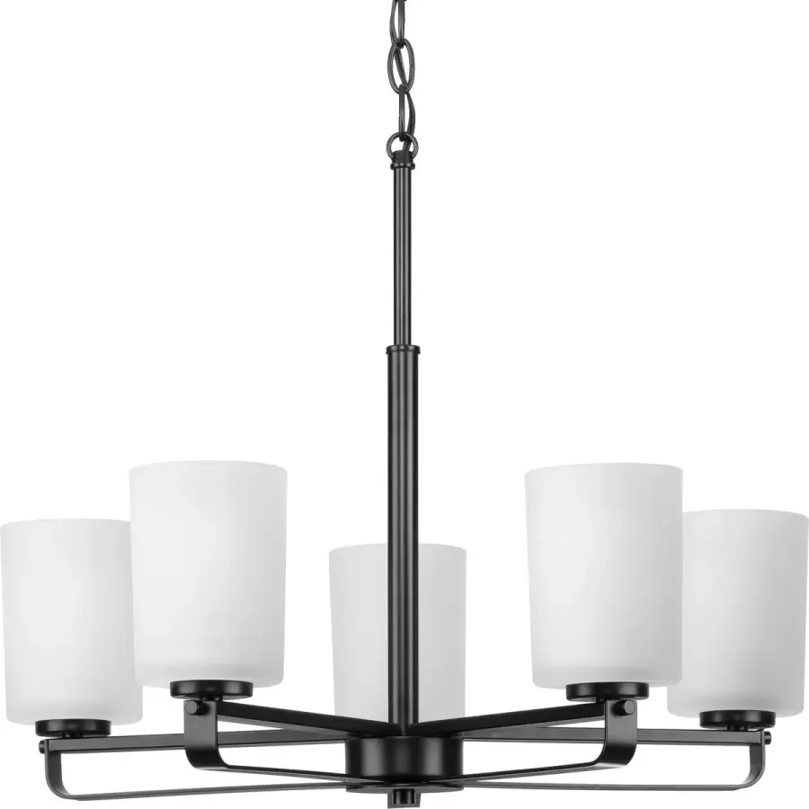League Collection Five-Light Etched Glass Chandelier - Image 2