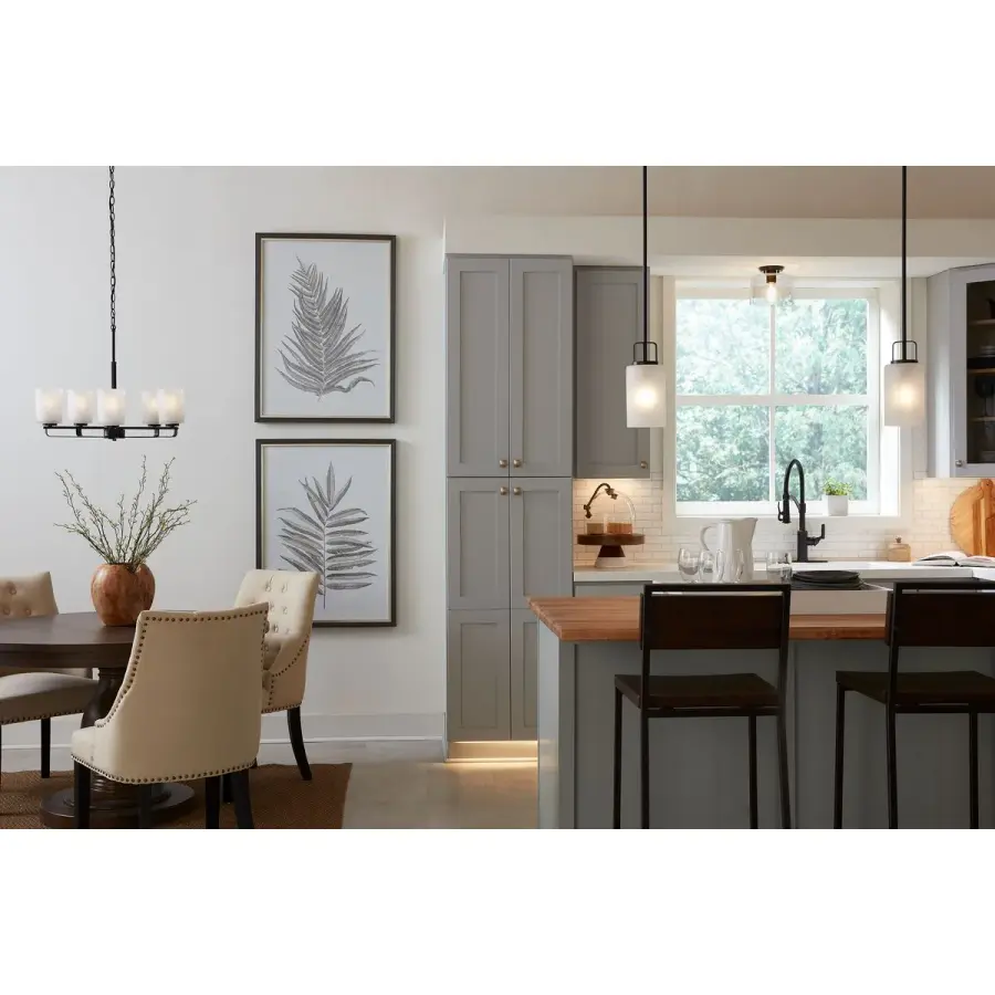 League Collection Five-Light Etched Glass Chandelier - Image 4