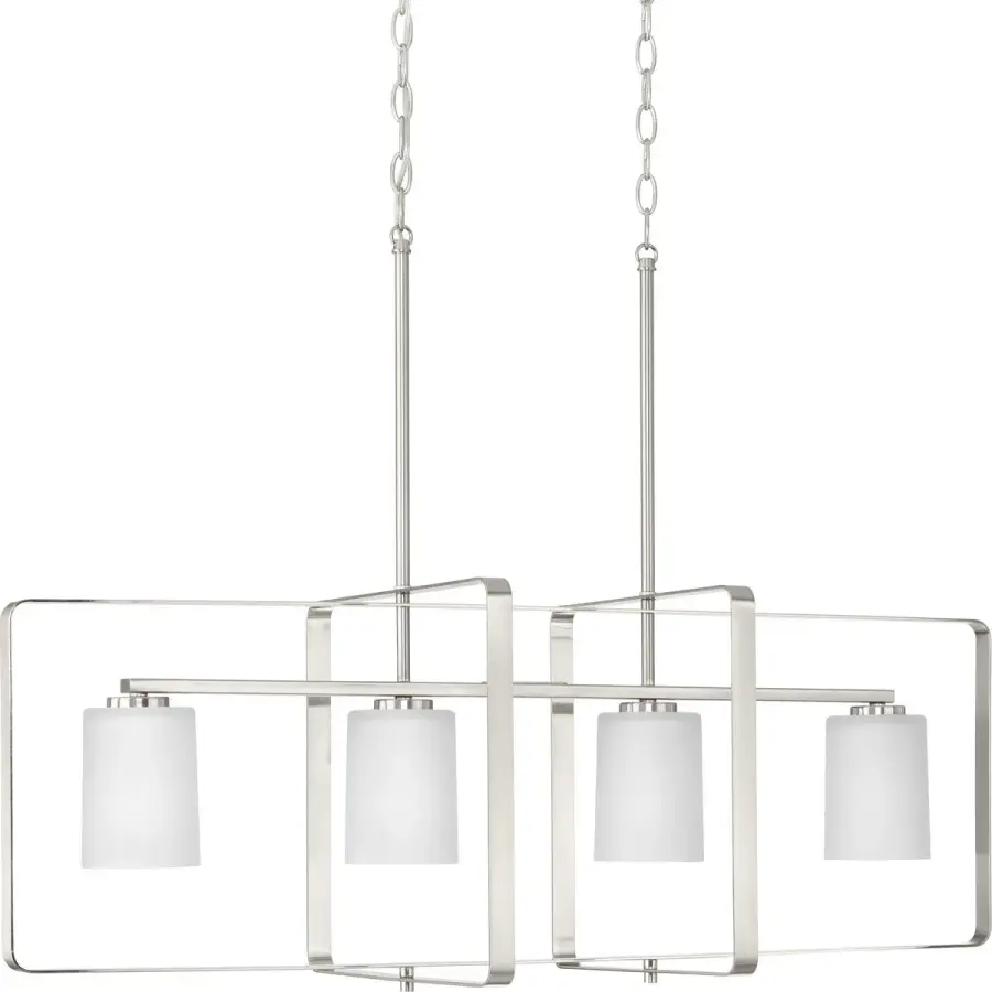 League Collection Four-Light Etched Glass Chandelier - Image 2