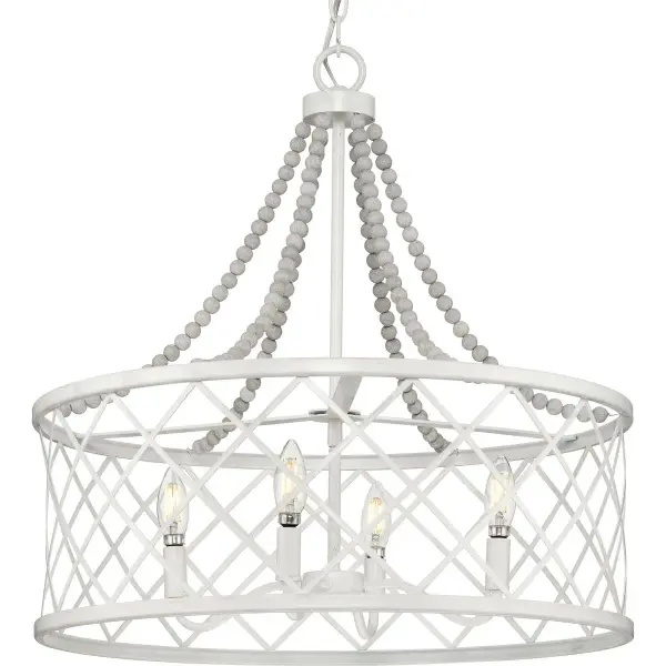 Bissett 4-Light Chandelier in Cottage White - Image 1
