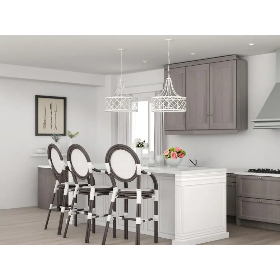 Bissett 4-Light Chandelier in Cottage White - Image 2