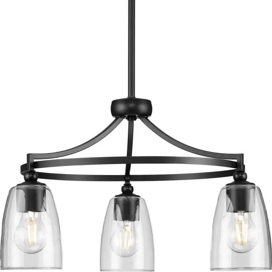 Versatile Transitional Chandelier with Clear Glass Charm - Image 2
