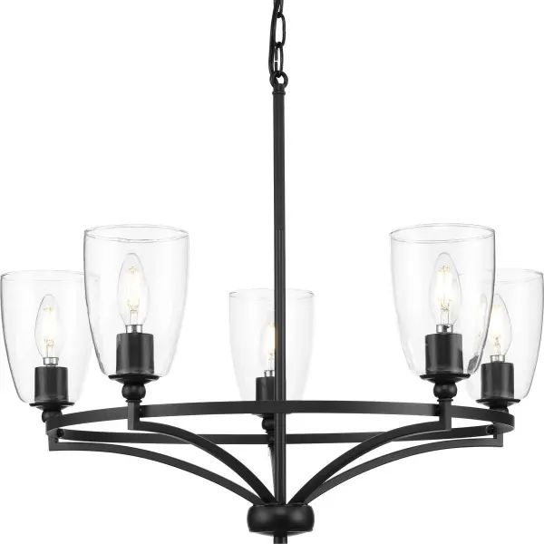 Versatile Transitional Chandelier with Clear Glass Elegance - Image 1