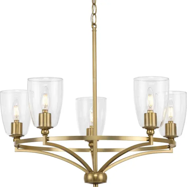 Versatile Transitional Chandelier with Clear Glass Elegance - Image 2