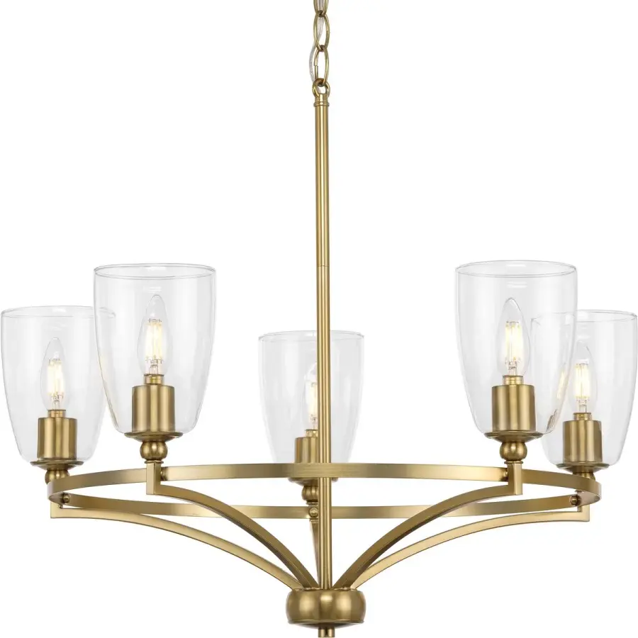 Versatile Transitional Chandelier with Clear Glass Elegance - Image 2