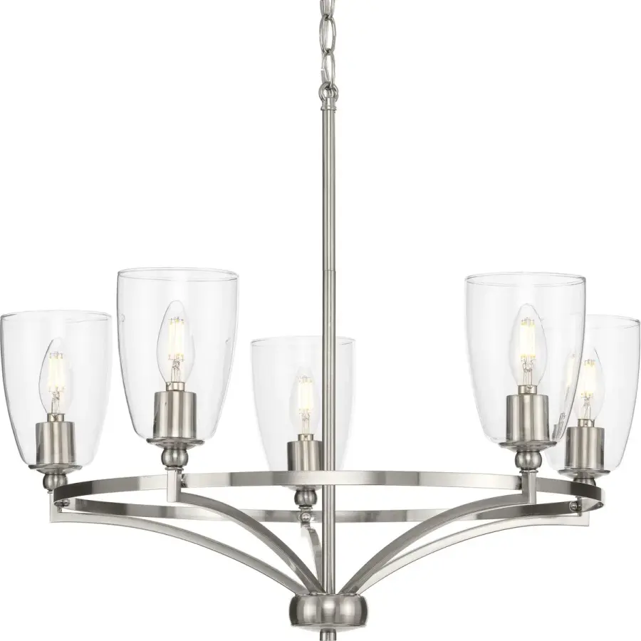 Versatile Transitional Chandelier with Clear Glass Elegance - Image 3