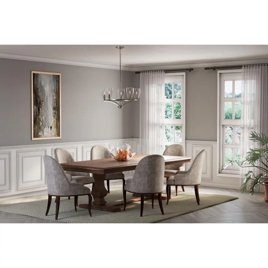 Versatile Transitional Chandelier with Clear Glass Elegance - Image 6